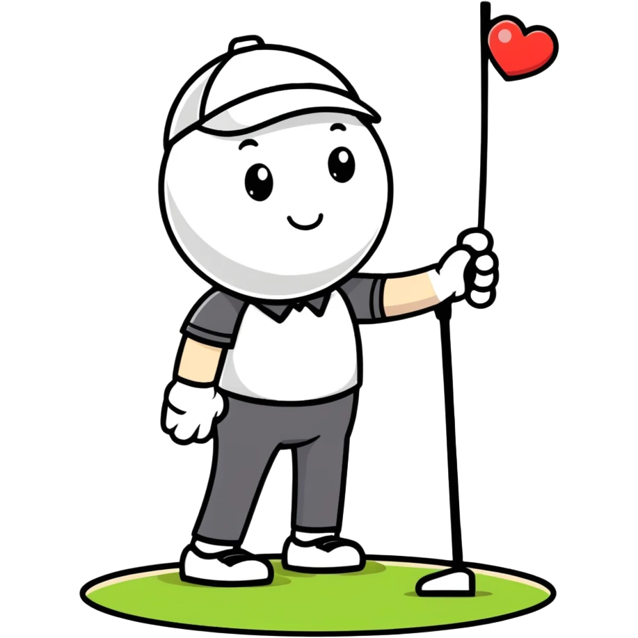 Heart golfing emoji