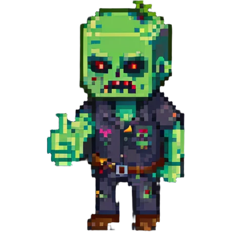 isometric zombie giving thumbs down in Project Zomboid style emoji