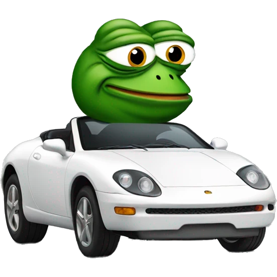 pepe the frog in a sports car emoji