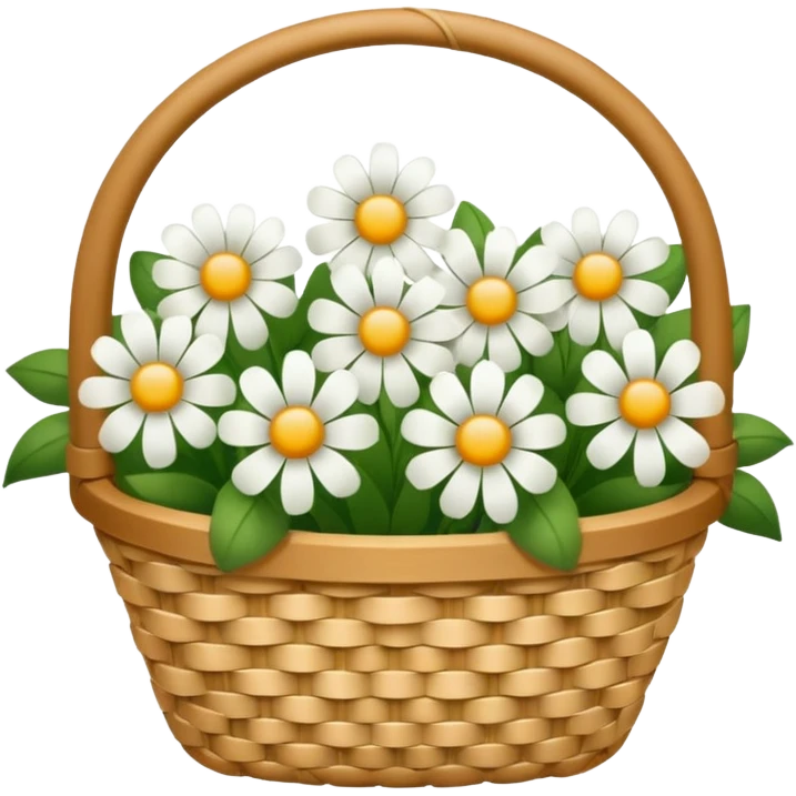 white flower basket emoji