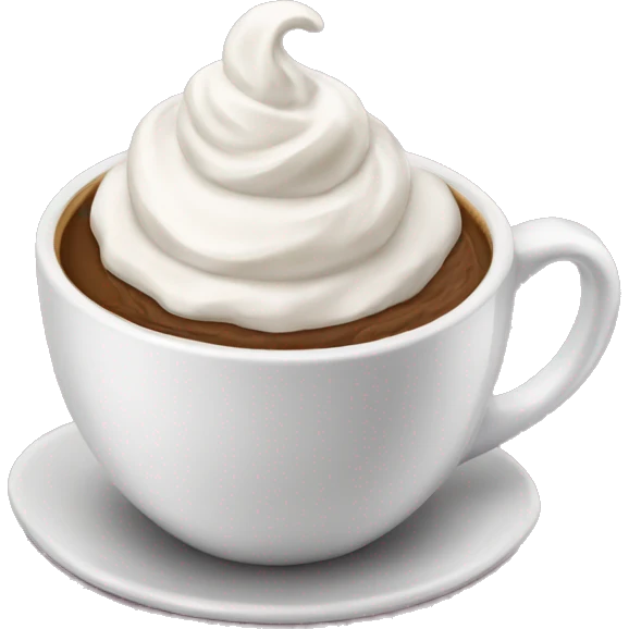 Coffee mug with coffee and whipped cream  emoji