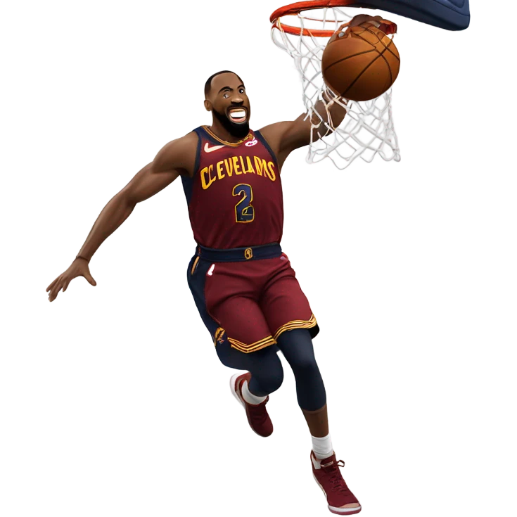 Cleveland cavaliers player dunking emoji
