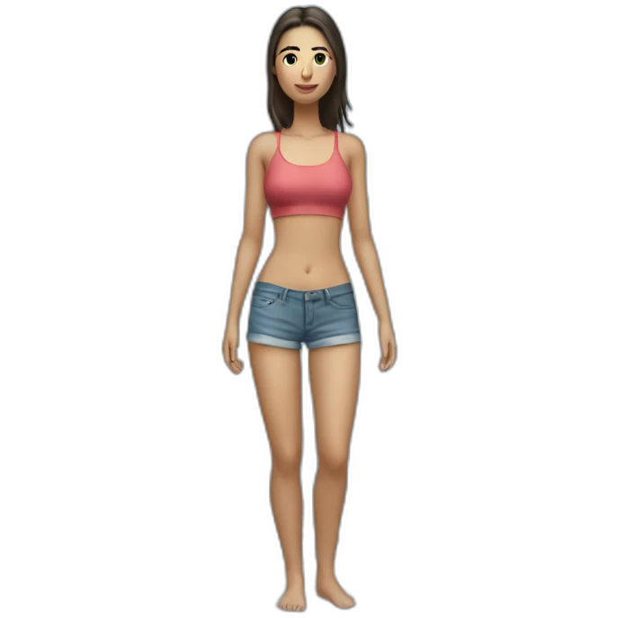 emily willis standing on beach top body emoji