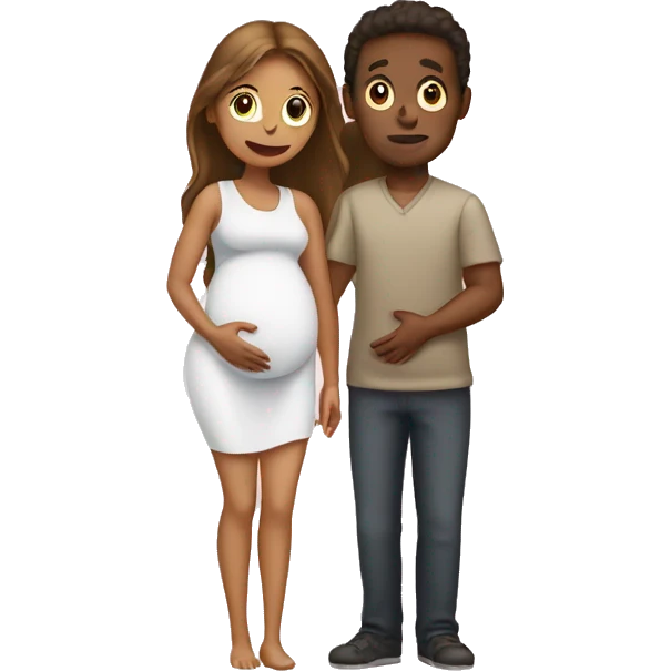 couple looking at pregnancy test emoji