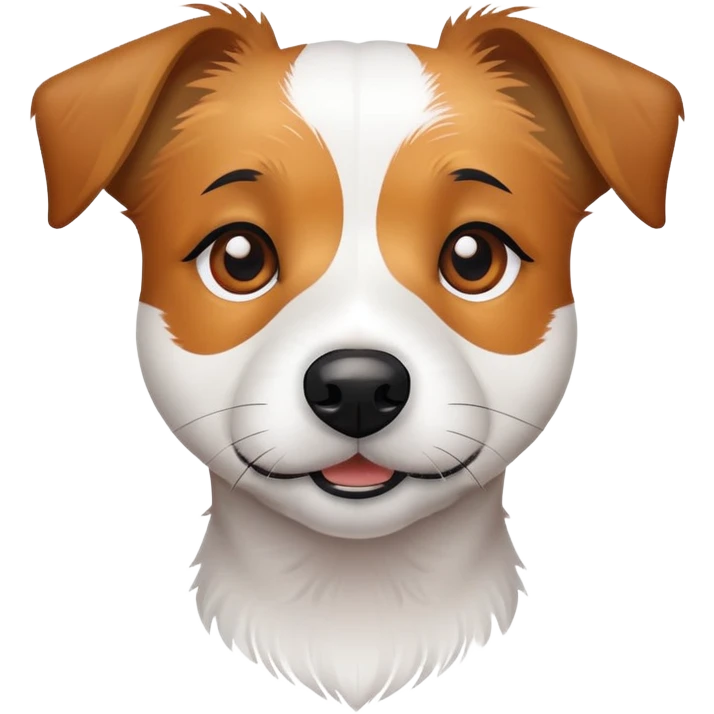 scruffy jack russell mix with big eyes emoji