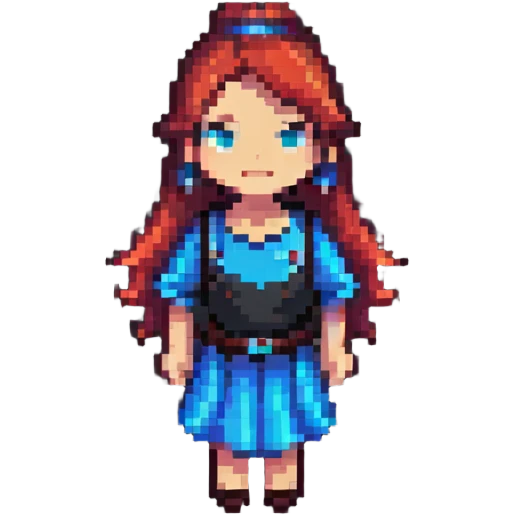 modern pixel art female character with contemporary clothing and hairstyle emoji