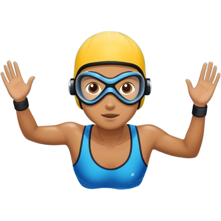 determined pool diver dives into a pool of confidence blue water underneath water  emoji