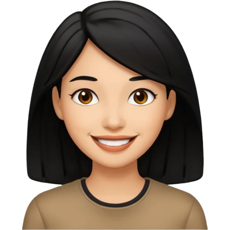 black hair and woman in brown light skin emoji