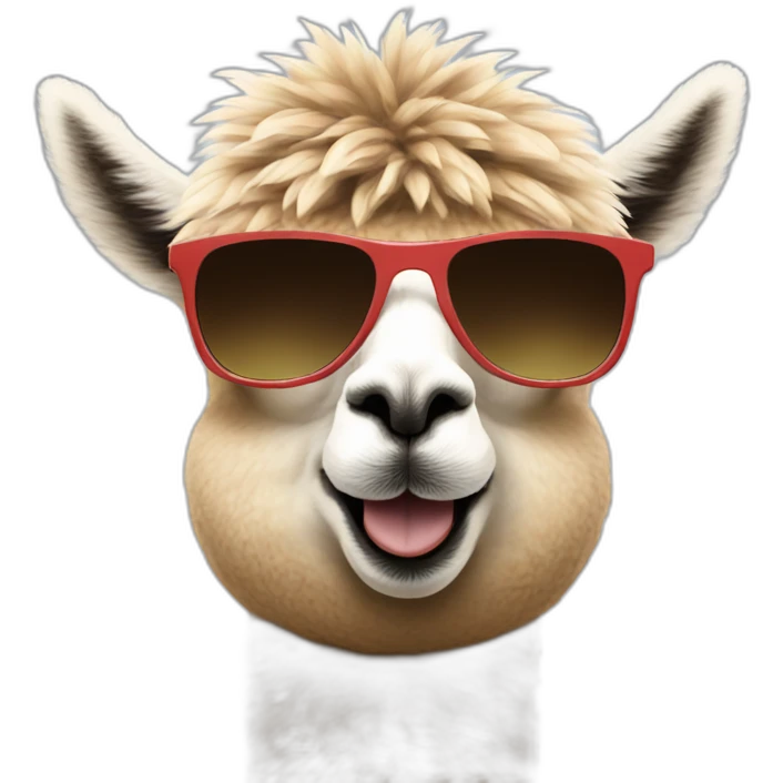 alpaca in switzerland with sunglasses emoji