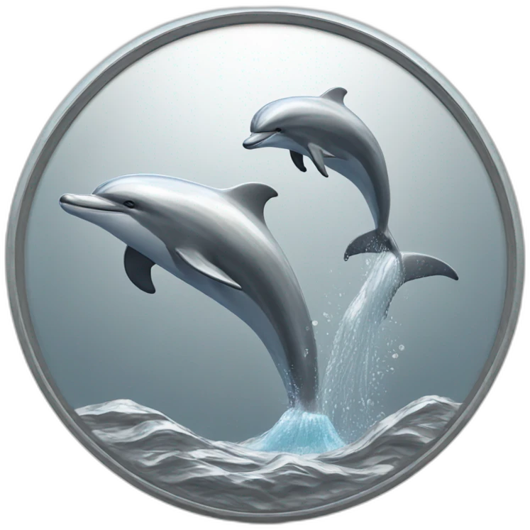 Silver medal with Dolphin emoji