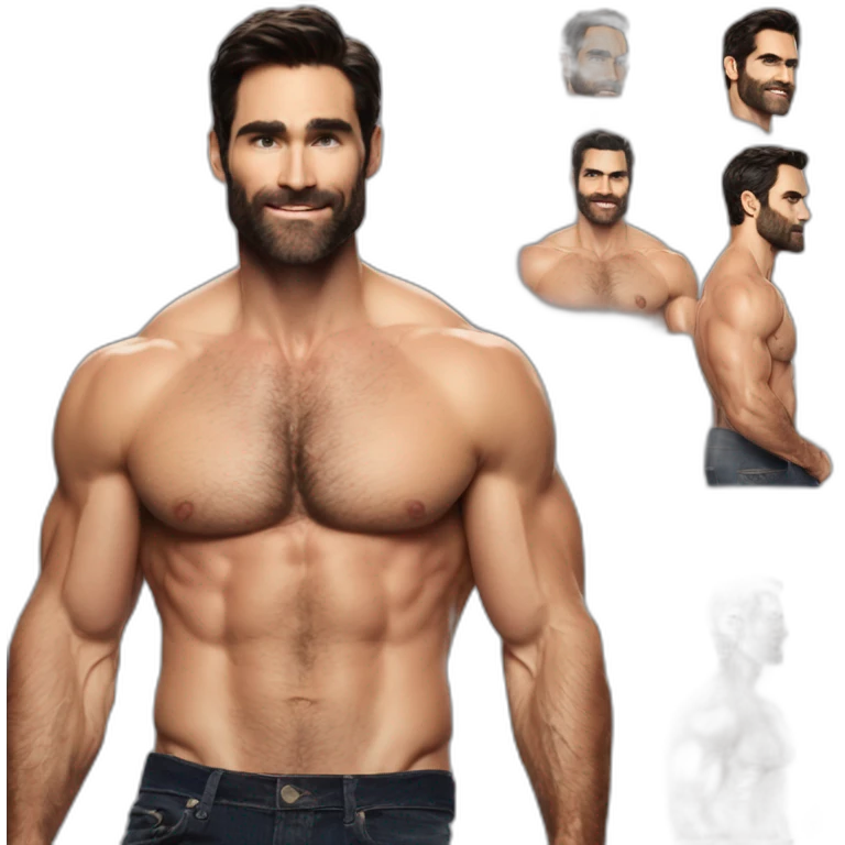 Hot bearded shirtless muscled dad, tyler hoechlin emoji