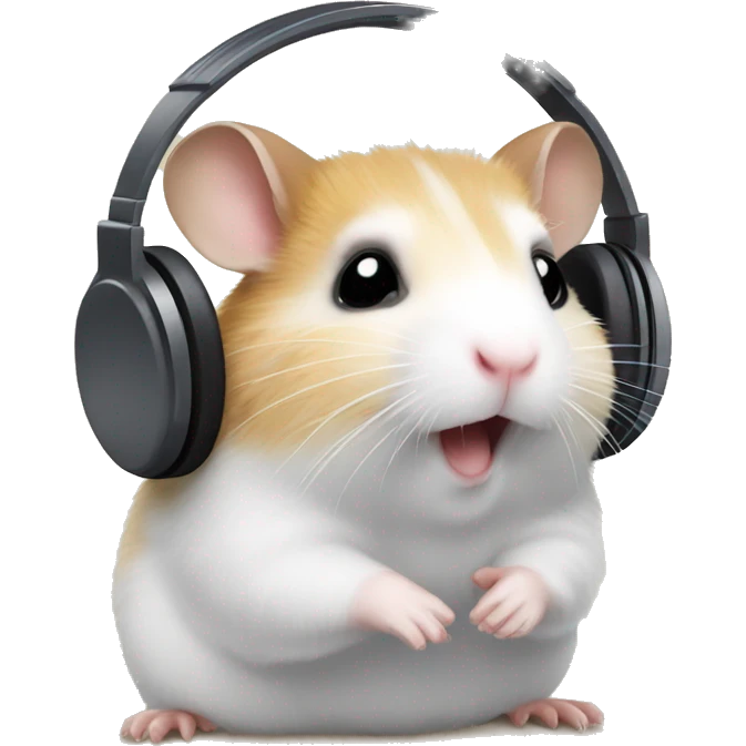 A hamster listening to a song emoji