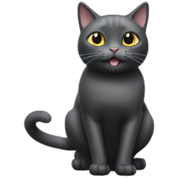 gray and black cat going tricks emoji