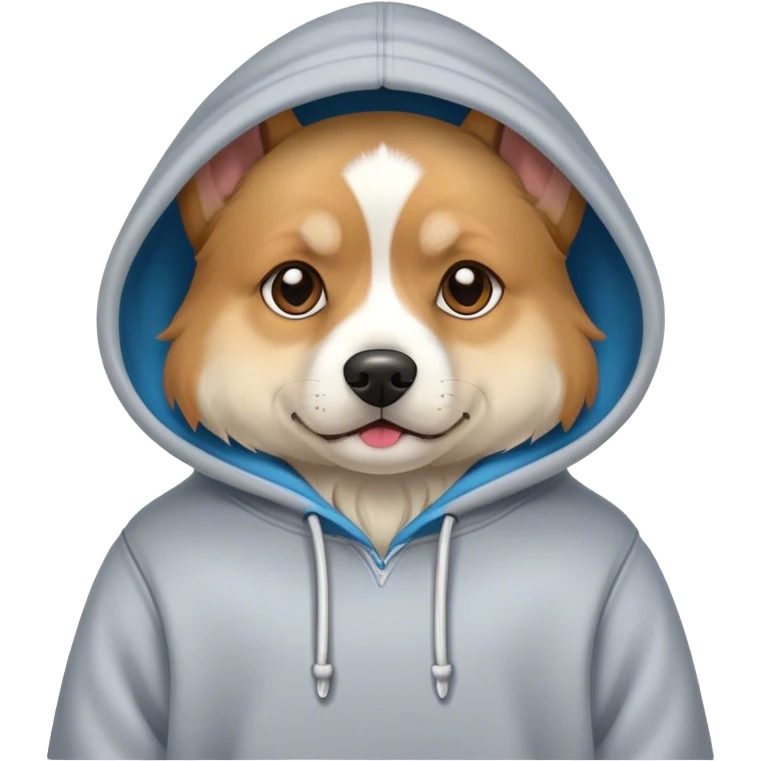 Dog wearing hoodie emoji