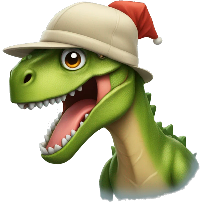 Dinosaur with Noel hat  emoji