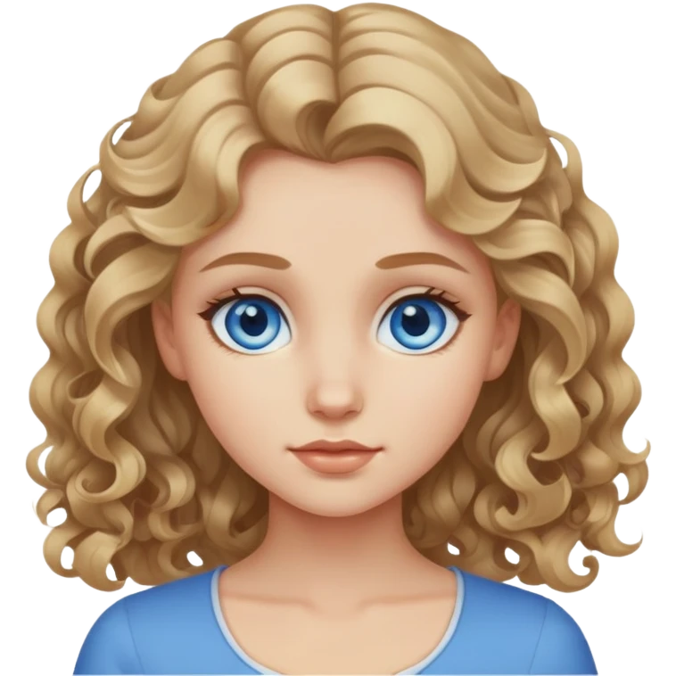 dark blonde blue eyed girl with slight curls emoji