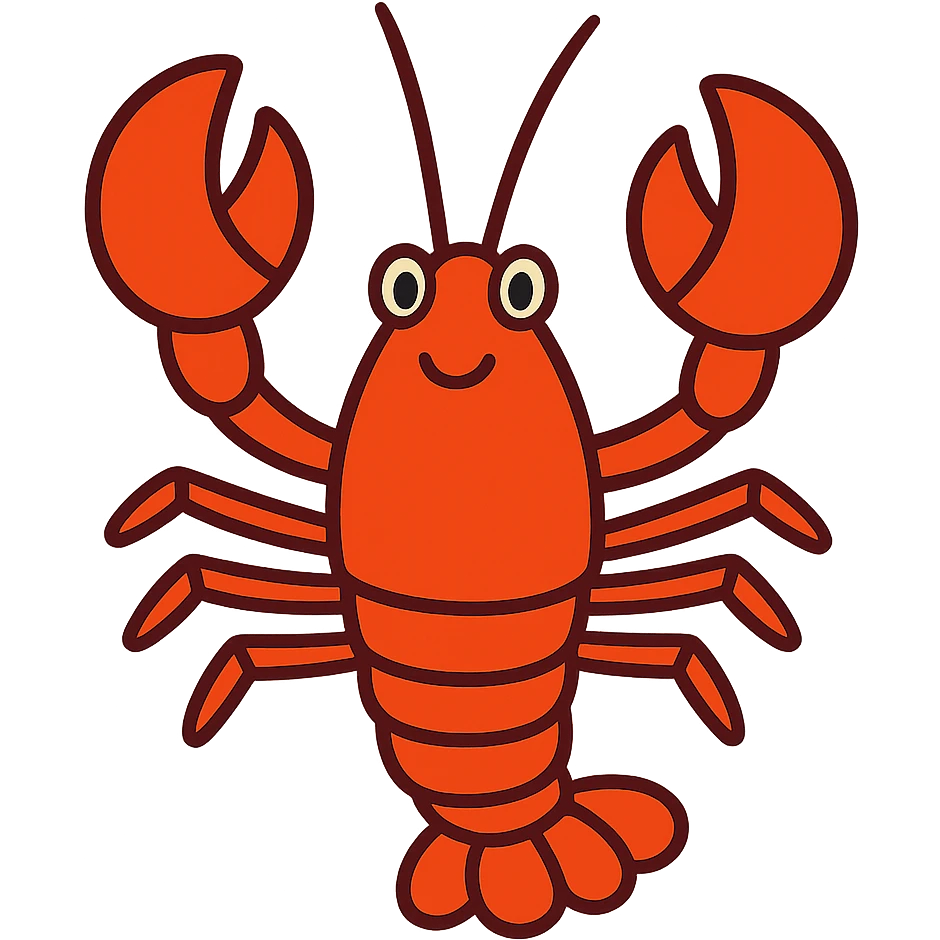 a lobster, vibrant cartoon style emoji