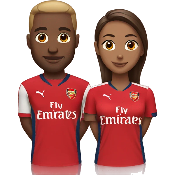 Couple in a Arsenal jersey emoji