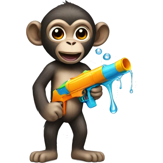 Monkey with water gun emoji