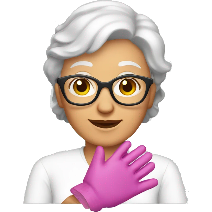 grandma with bloxing gloves emoji