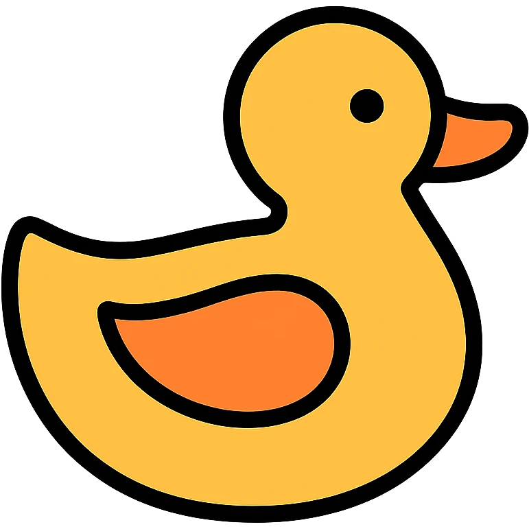orange duck, minimal style, flat colors emoji