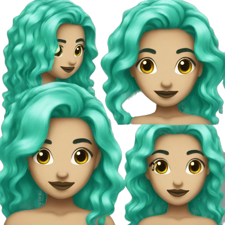 Pisces mermaid Turquoise hair emoji