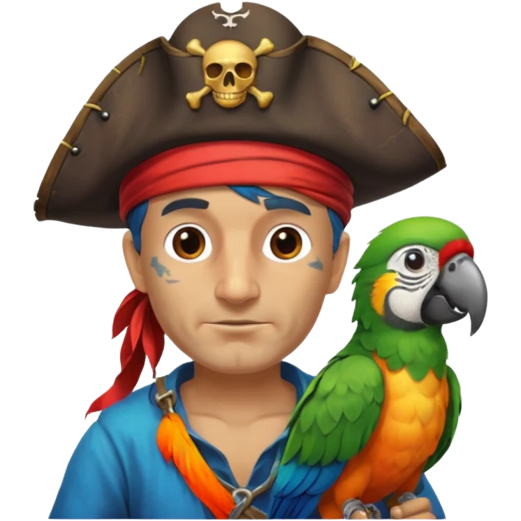 pirate and parrot emoji