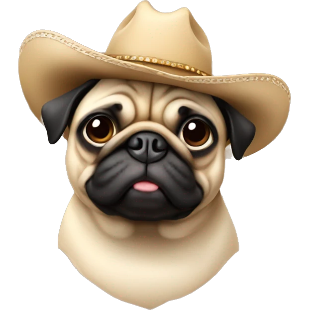 pug with cowboy hat emoji