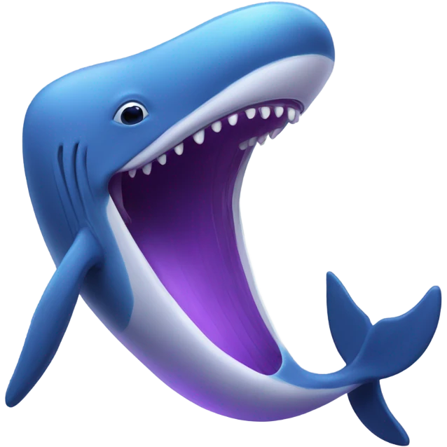 Blue whale purple, open mouth emoji