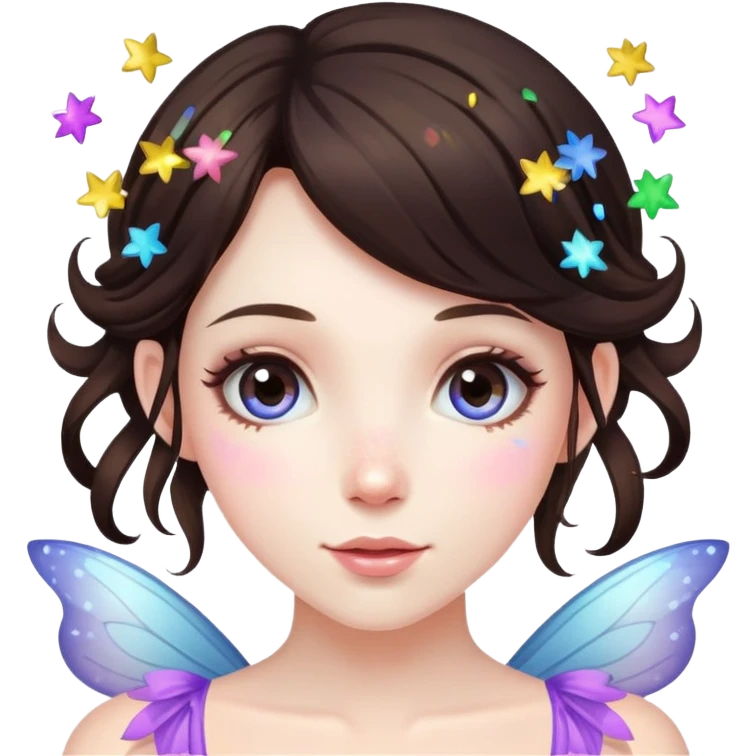 Beautiful Birthday Confetti fairy brunette emoji