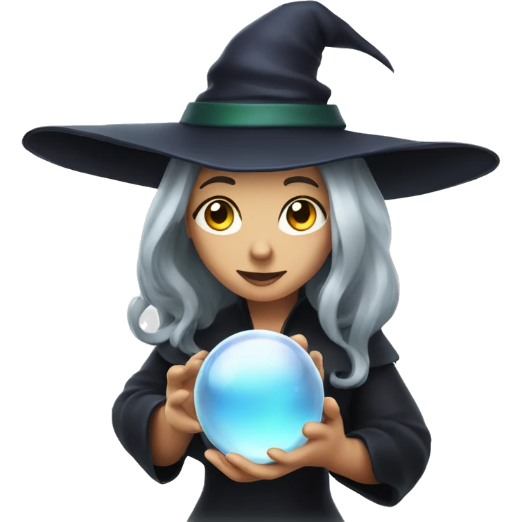 a witch with a glass ball emoji