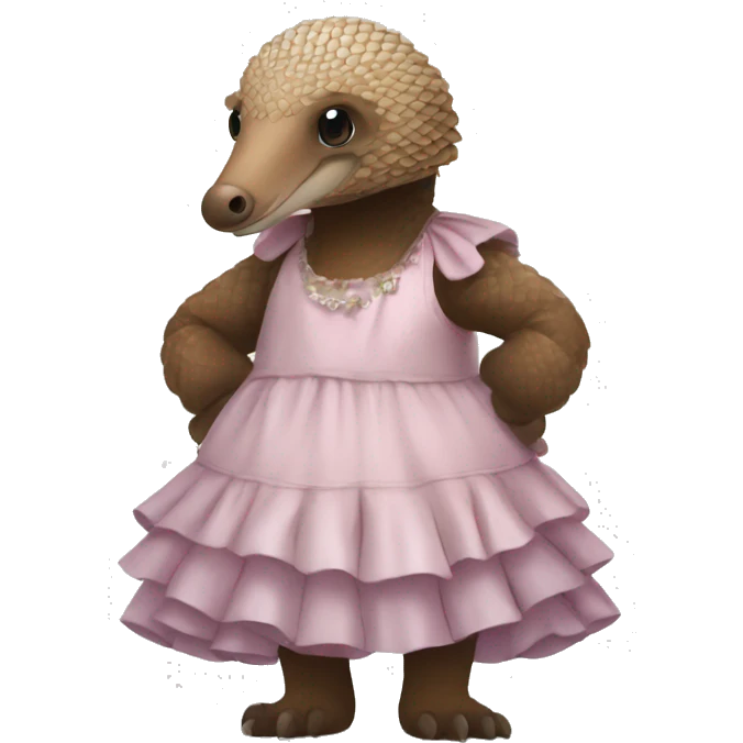 Pangolin in a dress emoji