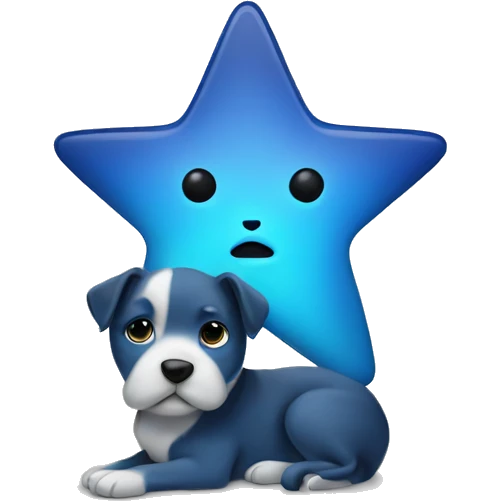 blue star with g inside being held by a dog emoji