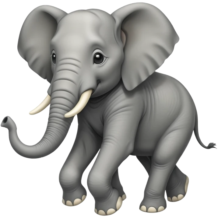 High resolution of a running elephant emoji