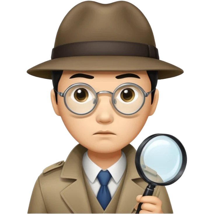 detective, asian, magnifying glass emoji