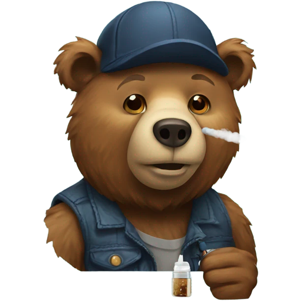 bear with vape emoji