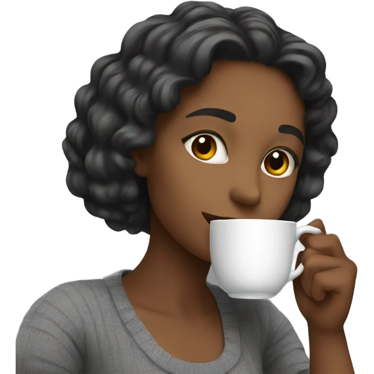 Girl sipping tea emoji
