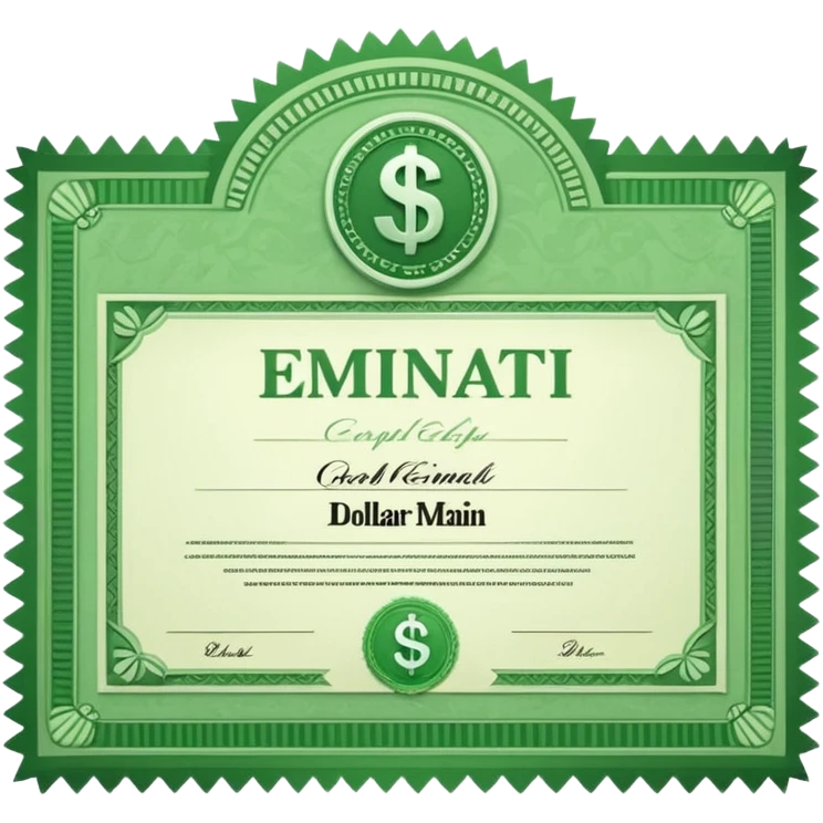 dollar certificate emoji