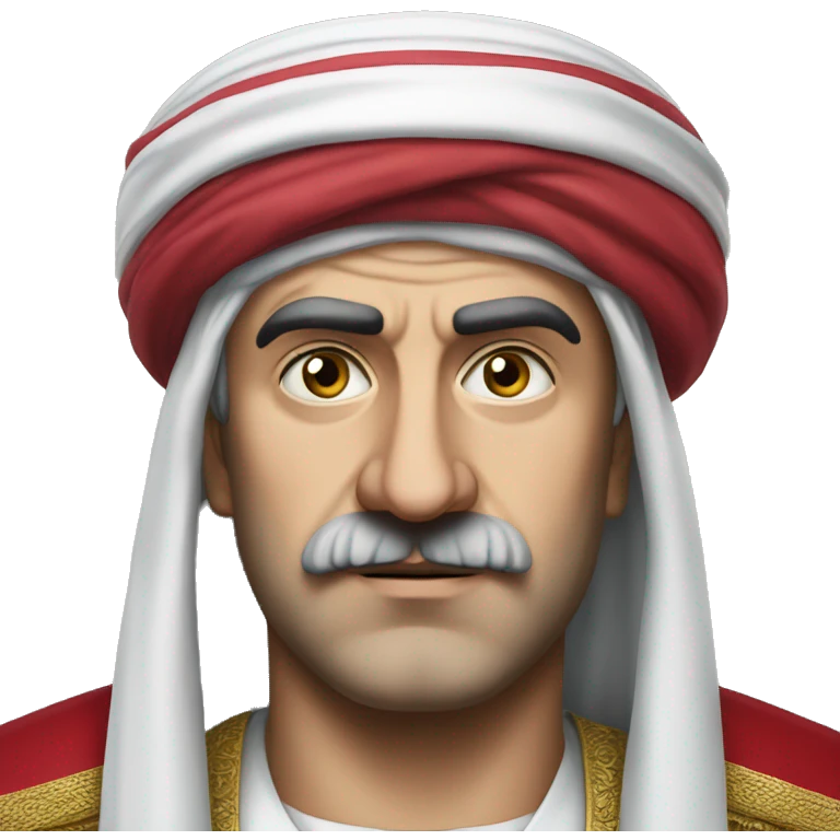 Turkish Sultan photorealistic serious emoji