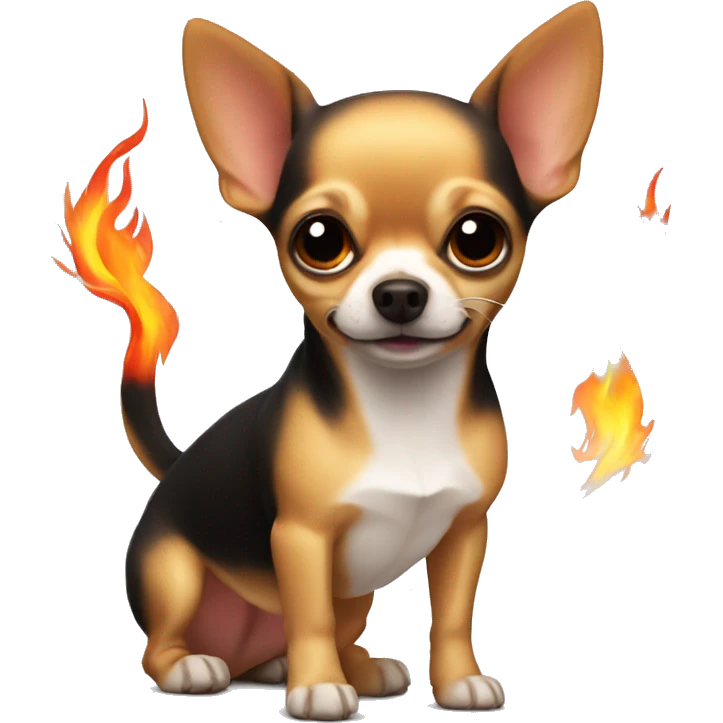 chihuahua with fire tail emoji