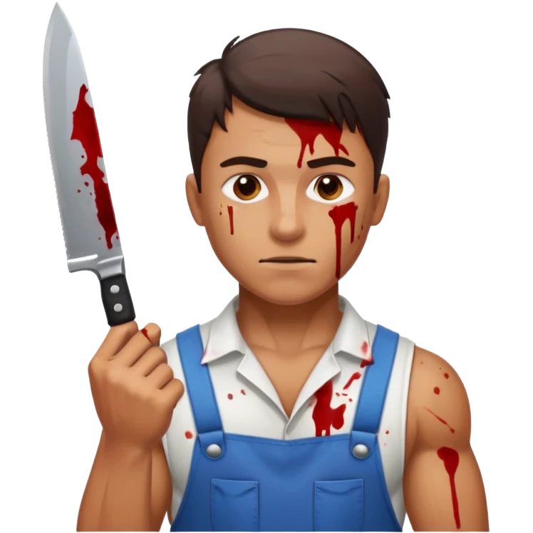 worker with a knife and has blood staine emoji