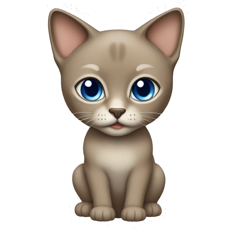 Dark Brown face - beige body female thai cat with blue eyes  emoji