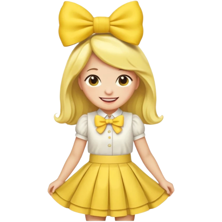 Lemon wearing skirt and hairbow emoji