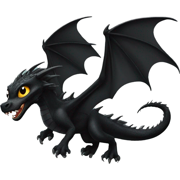 black dragons flying out of book emoji