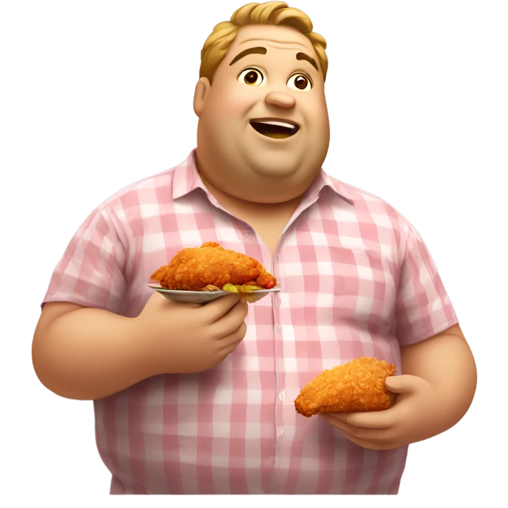 Fat guy eating fried chicken emoji