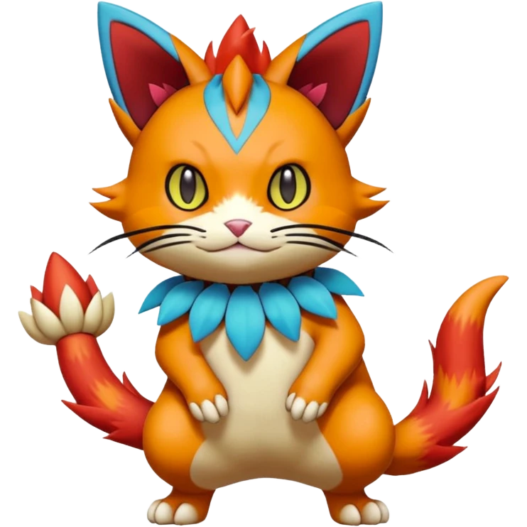 Sprigatito-Floragato-Meowscarada-Torracat-Pokémon-Fakémon-hybrid-fusion-creature (full body) emoji