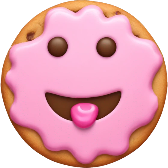 Cookie with pink frosting  emoji