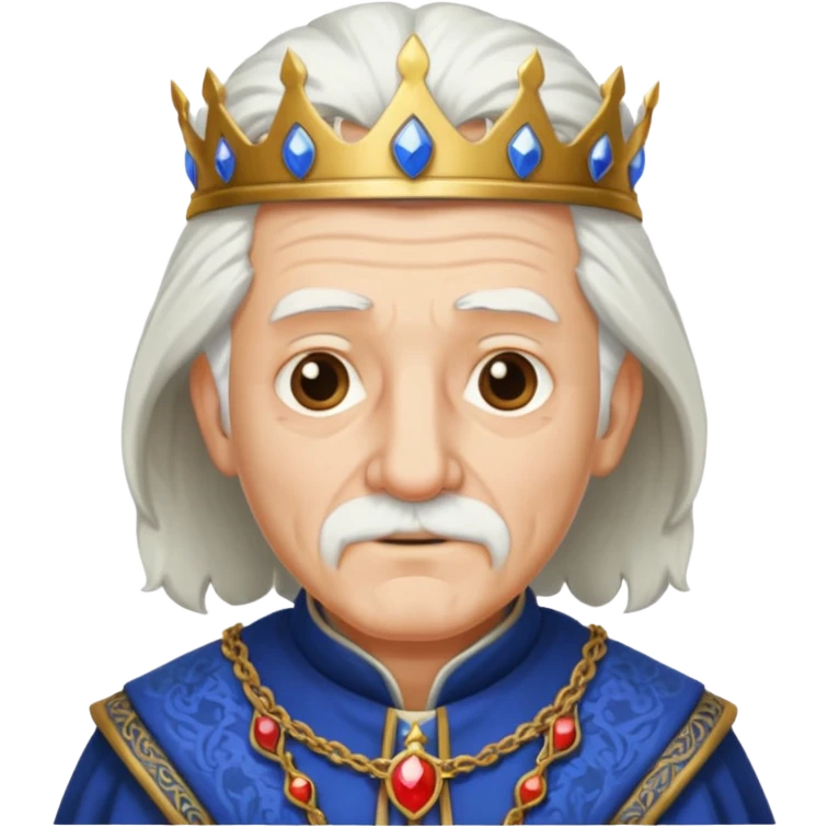 a white haired old man standing in medieval royal clothes emoji