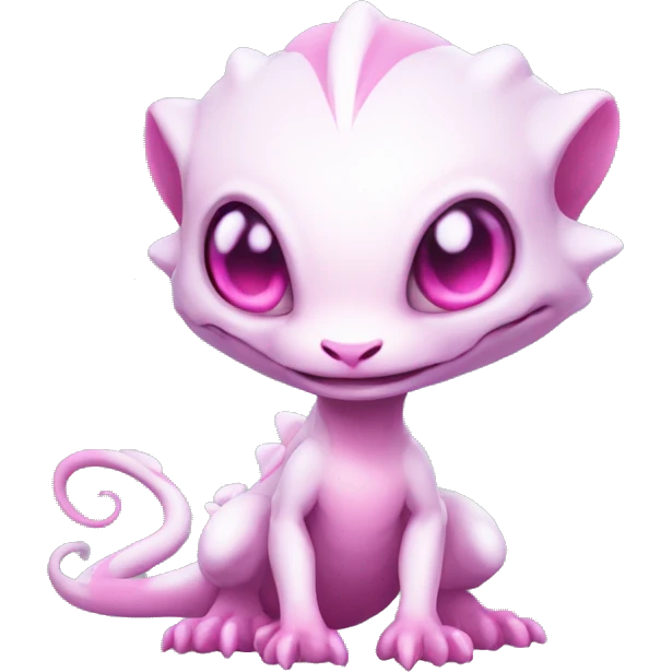 White, Chibi, White, Anthro-Sona-Lizard-Alien-Salazzle-Fakémon, with pink eyes, Full Body emoji