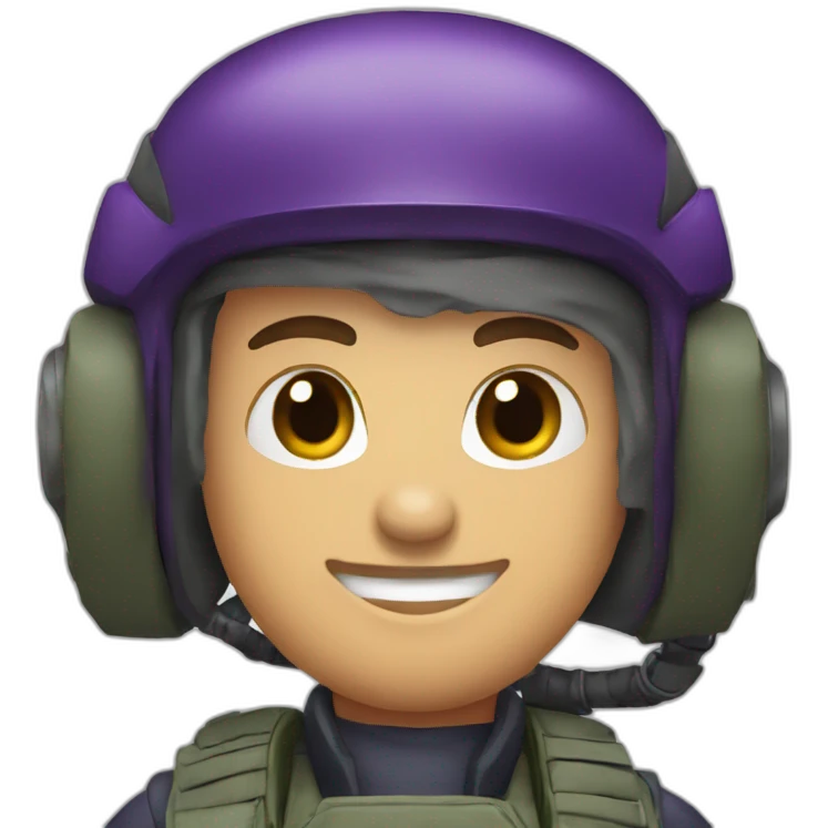 A military pilot with dark purple helmet do this 👍🏻  emoji